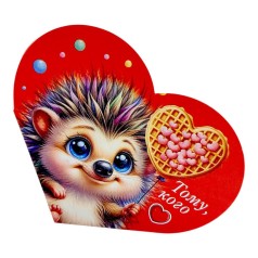 Открытка поздравительная "Валентинка" 13,1х7,1 см.