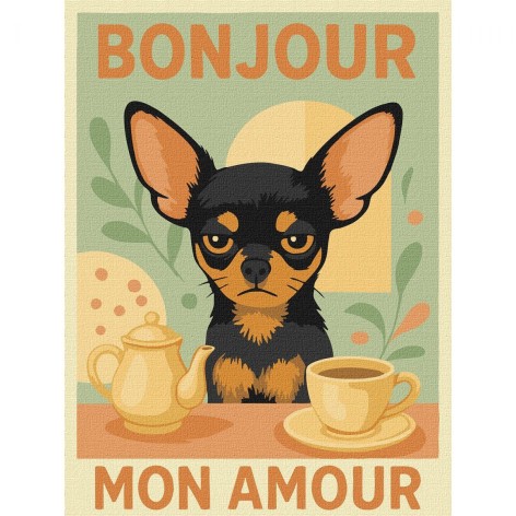 Картина по номерам "Постер. Утро из чихуахуа" 30х40см