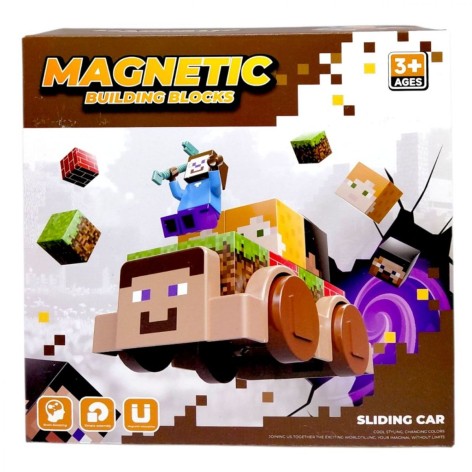 Магнитный конструктор "MINECRAFT" машинки (СТИВ)
