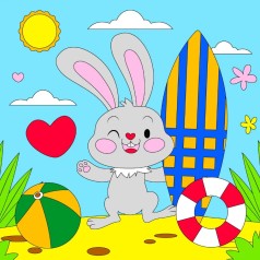 Дитячий набір для розпису "Зайчик на пляжі" ТМ "RIVIERA BLANCA" 25*25