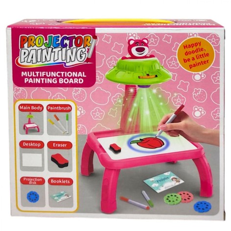 Столик с проектором на батарейках (герой, подсветка, диски, фломастеры)