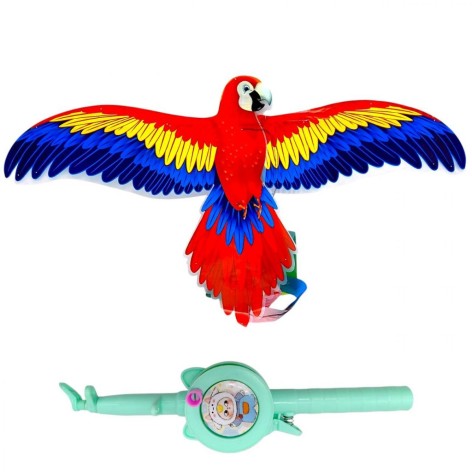 Воздушный змей, размах крыльев - 47 см "Попугай" (микс катушек в ассортименте)