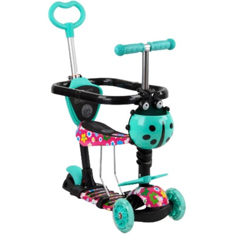Самокат с ручкой 5в1 "Best Scooter", бирюзовый