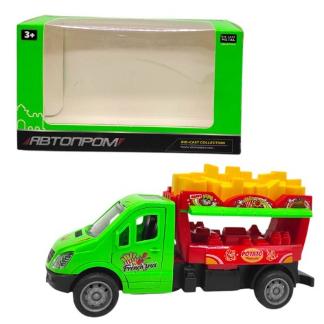 Машинка з металевою кабіною "АВТОПРОМ. STREET FOOD" (ЗЕЛЕНА)