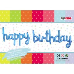 Надпись "Happy Birthday", синій