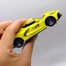 Машинка 1:32 металлическая инерционная гоночная, свет, звук (желтый)