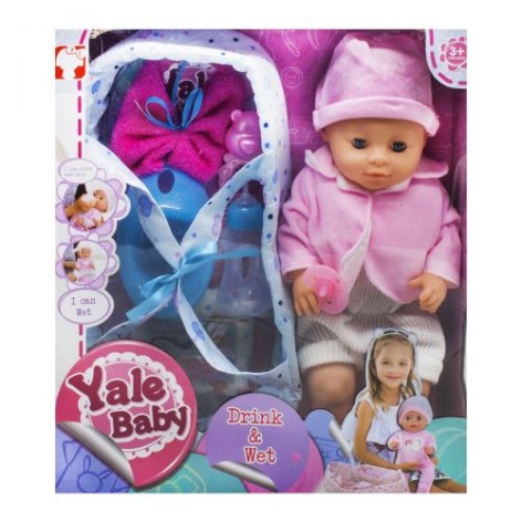 Пупс "Yale Baby", у перенесенні (у рожевому)