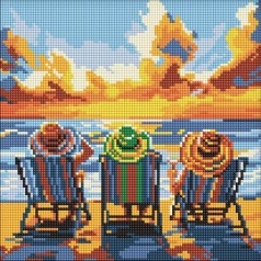 Алмазная мозаика - "Отпуск с подругами" ©art_selena_ua, 30х30см