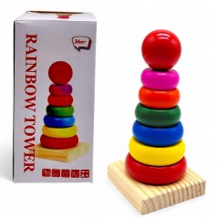 Развивающая игрушка "Пирамида елка" деревянная (14 см)