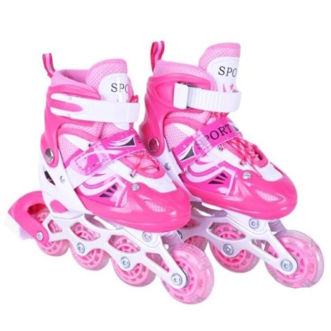 Роликові ковзан  розмір S (30-33) колеса PVC (РОЖЕВІ)