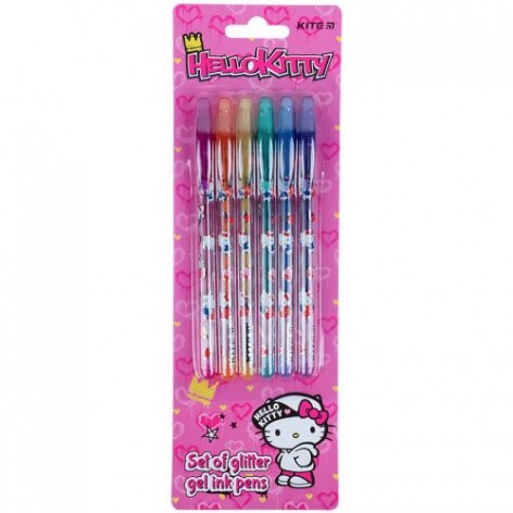 Набір гелевих ручок з глітером "Hello Kitty", 6 шт.