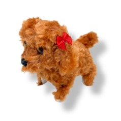 Собачка ходилка з бантом (КОРИЧНЕВАЯ)