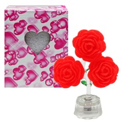 Фигурка-светяшка "Блестящие розы" (красный)