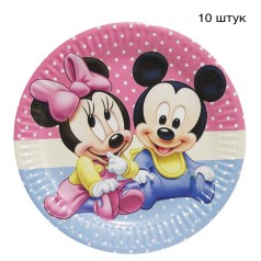 Одноразовые тарелки "Микки и Мини" (10 шт)