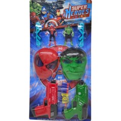 Набір героя (2 фігурки, 2 пари окулярів, 2 маски, пістолет з механічним принципом роботи, мʼякі патрони, орбізи)