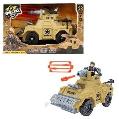 Машинка "Бронетранспортер", запускач, фигурка солдатика