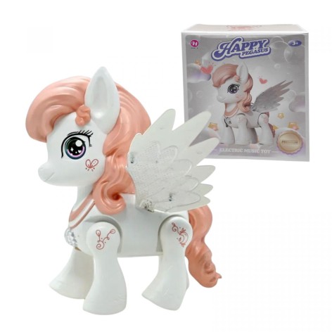 Музыкальная игрушка "Пони", подсветка, песня англ. язык, проектор, ходит, в коробке (РОЗОВЫЙ)