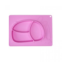 Силиконовая тарелка-коврик Зая (РОЗОВЫЙ)