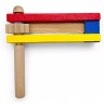 Развивающая игрушка-трещотка, цветная деревянная, 12.5 см