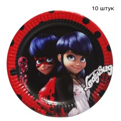 Одноразовые тарелки "Леди Баг" (10 шт)