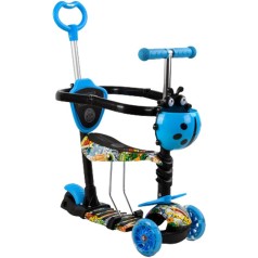 Самокат с ручкой 5в1 "Best Scooter", голубой