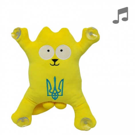 М'яка іграшка Котик патріот 28 см музичний жовтий