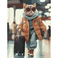 Картина по номерам "Стильный пассажир" 30х40 см