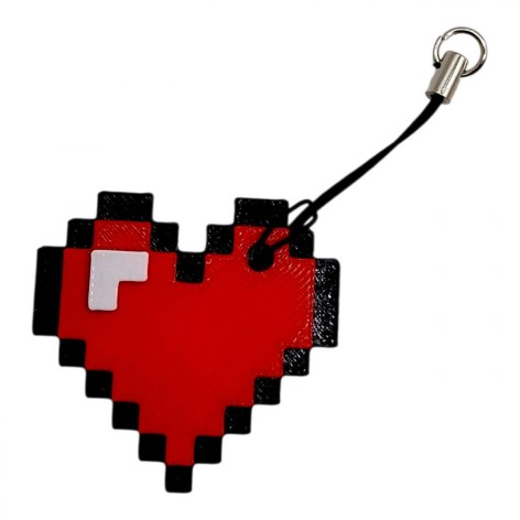 2D Брелоки MINECRAFT / МАЙНКРАФТ 2D HEART / СЕРДЦЕ KEYCHAIN, 3D печать