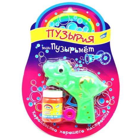 Пистолет с мыльными пузырями "Динозаврик", зеленый