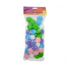 Помпоны полипропиленовые, 3см, 5 цветов, 40шт.