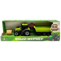 ТРАКТОР З ПРИЧЕПОМ-КОВШЕМ (САЛАТОВИЙ)