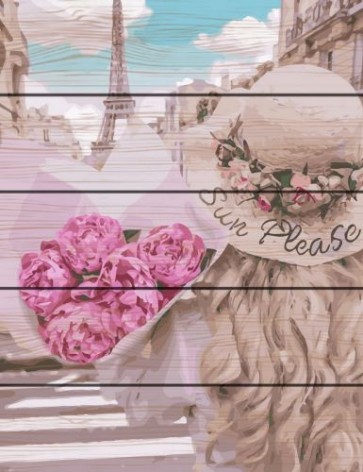 Картина за номерами на дереві "Парижанка"