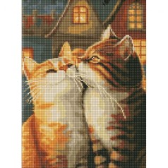 Алмазна мозаїка "Закохані котики" 30x40 см