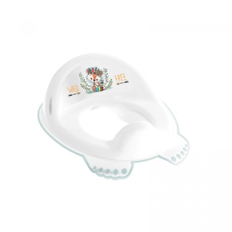 Туалетное противоскользящее сиденье "Дикий закат: Лисичка" (белое)