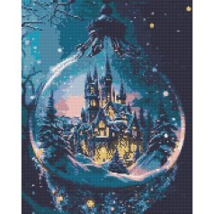 Алмазная мозаика "Новогодний дворец. Зима" 40х50 см