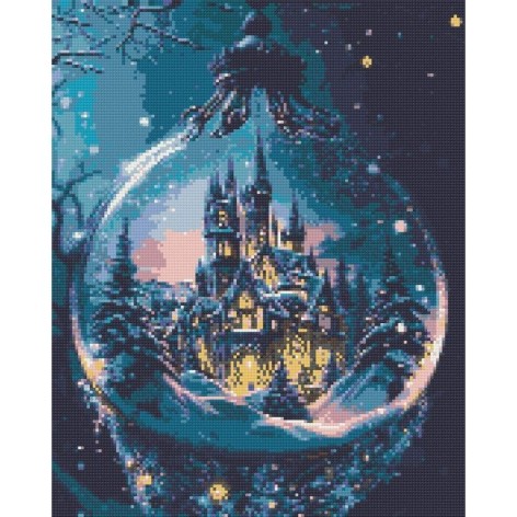 Алмазная мозаика "Новогодний дворец. Зима" 40х50 см