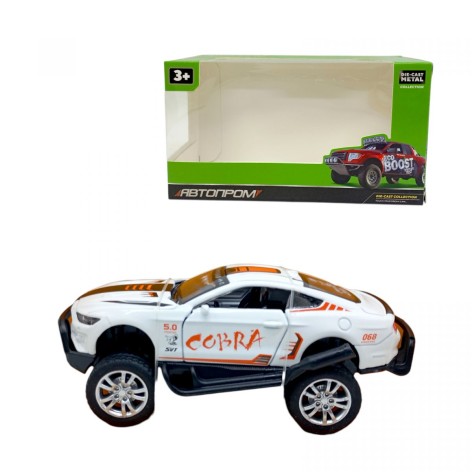 МАШИНА АВТОПРОМ 1:32 ВЕЗДЕХОД MUSTANG COBRA (БЕЛЫЙ)