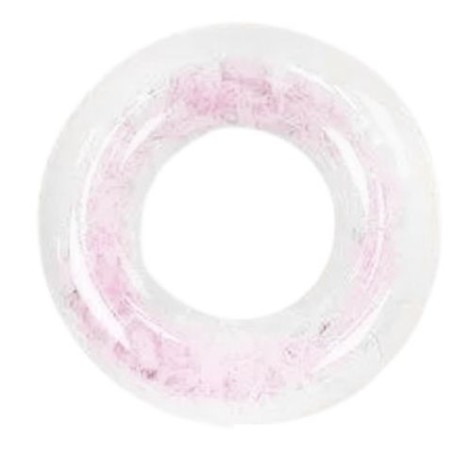 Надувне коло для плавання, ПВХ, прозоре з пелюстками, 70см. (БІЛИЙ)