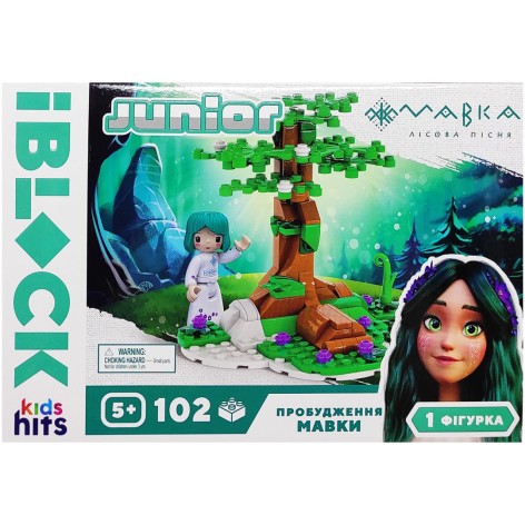 Конструктор IBLOCK JUNIOR арт. PL-921-519 (24шт) МАЛКА, 102 дет, 1 фигурка, наклейки, татуировка