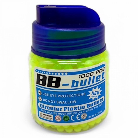 Кульки для дитячої зброї, 1000 кульок, пластик, 6 мм (салатовий)