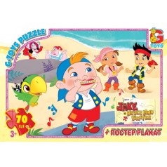 Пазлы "Джейк и пираты Нетландии", 70 элементов + плакат