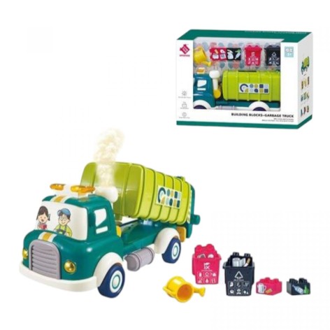 Спецтехника инерция, подсветка, звуки, парогенерация, движущиеся элементы, конструктор, на батарейках, в коробке