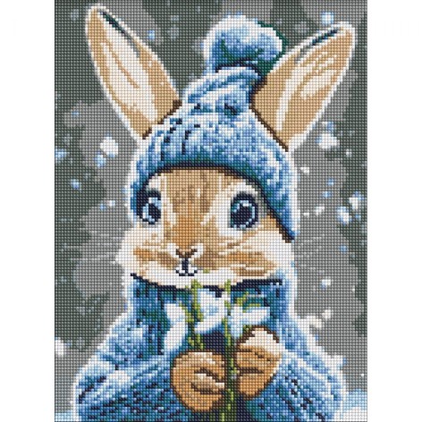 Алмазная мозаика "Кролик с подснежниками" 30х40 см