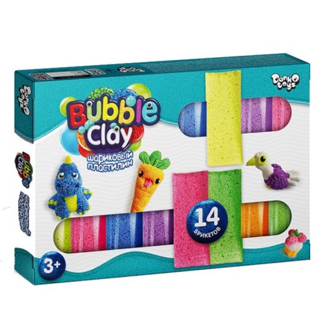 Кульковий пластилін "Bubble Clay" 14 кольорів (рус)