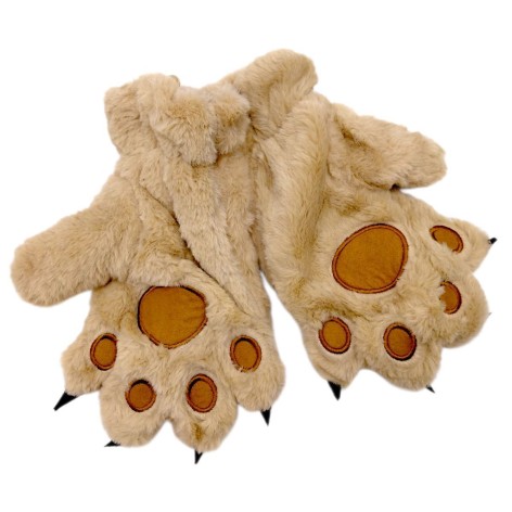 Детские меховые перчатки "Лапки" (БЕЖЕВЫЕ)
