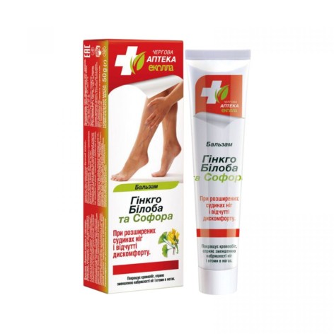 Очередная Аптека Эколла бальзам Гинкго билоба, Софора 50г (при расширении болевых сосудов ног)