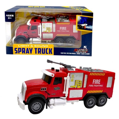 Машина инерционная "Пожарная" озвучена, со светом, с паром (в коробке 24x9,5x13 см) (ВИД 2)