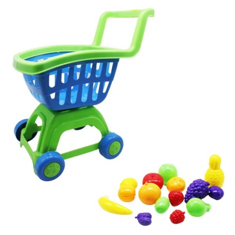 Игровой набор "Тележка с фруктами", синяя