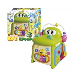 Музыкальный мультибокс "Кроко Куб", ОСВУЧЕНИЕ УКРАИНСКИМ ЯЗЫКОМ, песенки, ноты, загадки, названия животных, их звуки, стишки, подсветки, пальчиковые игры, в коробке