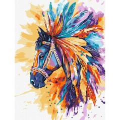 Картина по номерам "Яркая лошадь" 30х40 см